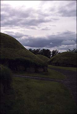 Colour photograph of mounds at Knowth.